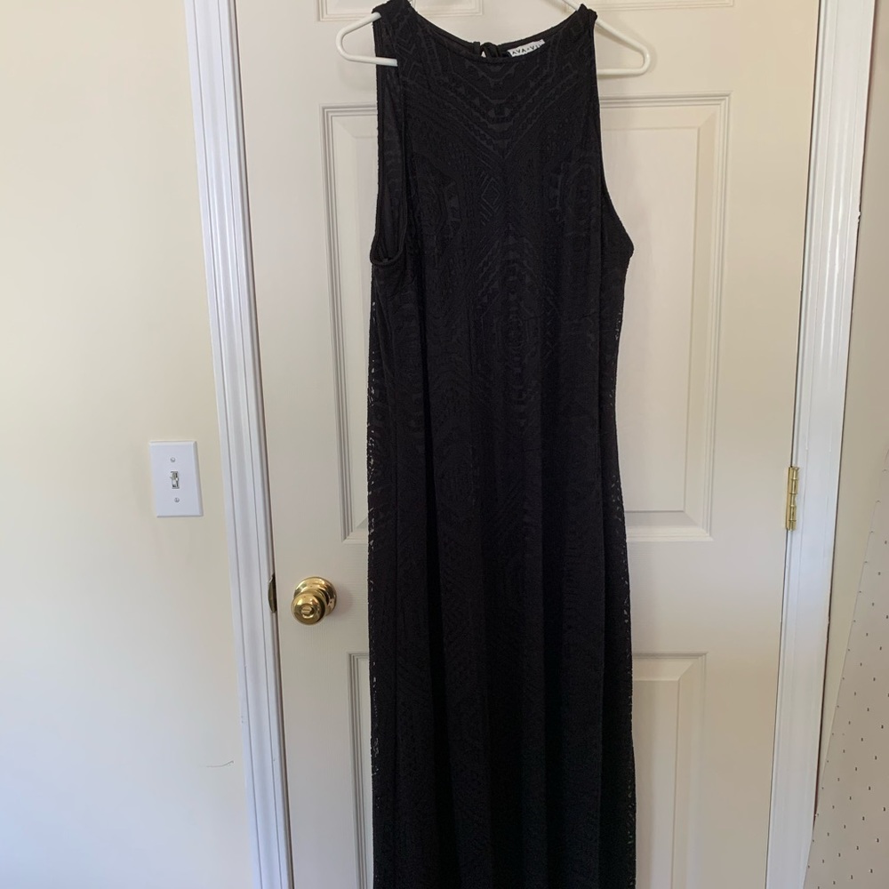 Black Ava & Viv burnout maxi dress